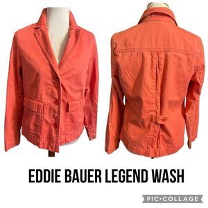 Eddie Bauer Legend Wash Coral Button Down Long Sleeve Utility Style Jacket Size